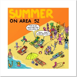 not area 51 alien summer vacation Posters and Art